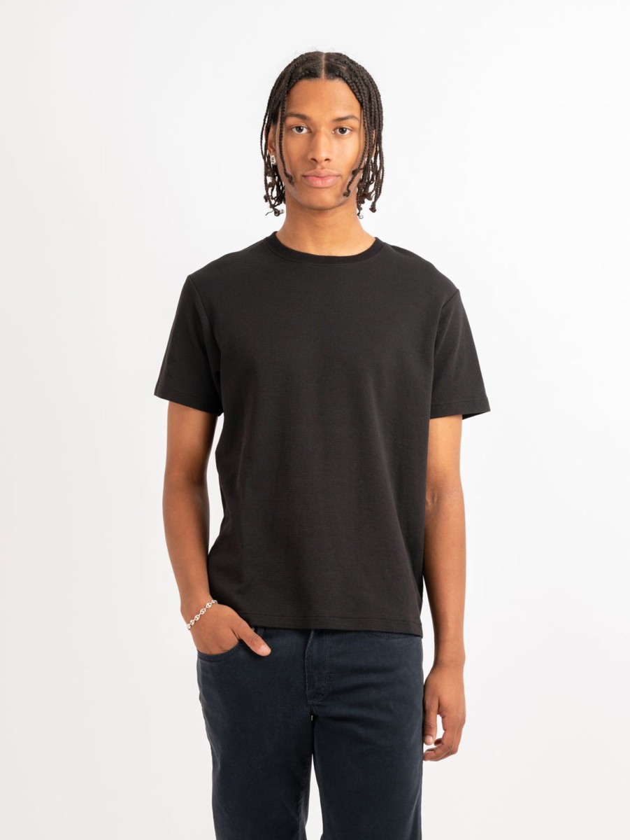 Men FRAME T-Shirts | Duo Fold Short Sleeve Tee Noir