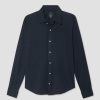 Men SAVE KHAKI Shirts & Polos | Long Sleeve Supima Jersey Easy Shirt - Navy Nayy