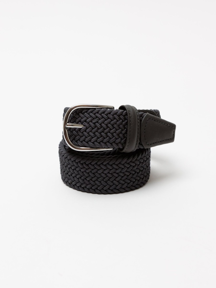 Men Anderson's Belts | Stretch Woven Belt Slate G4