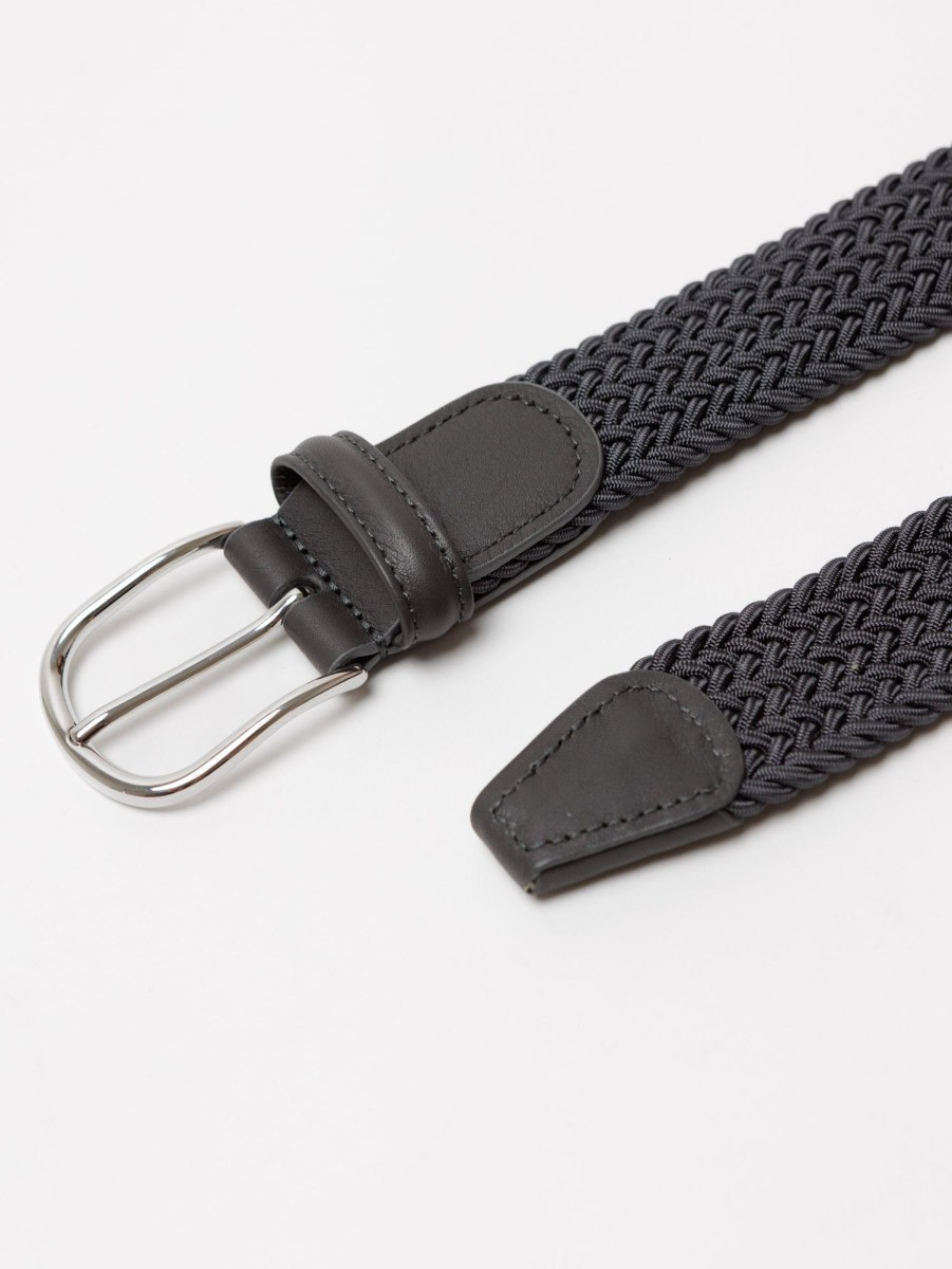 Men Anderson's Belts | Stretch Woven Belt Slate G4