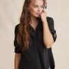 Women Bella Dahl Shirts | Split Back Button Down Shirt Black