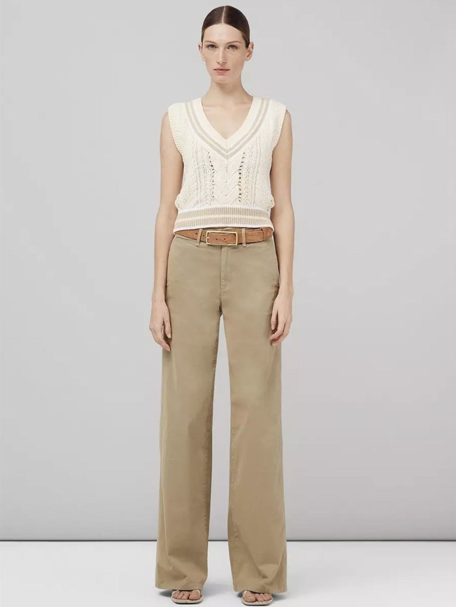 Women RAG + BONE Pants | Sofie Wide Leg Cotton Chino Pant Khaki