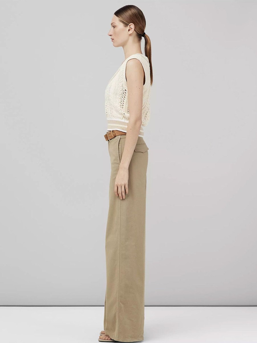 Women RAG + BONE Pants | Sofie Wide Leg Cotton Chino Pant Khaki