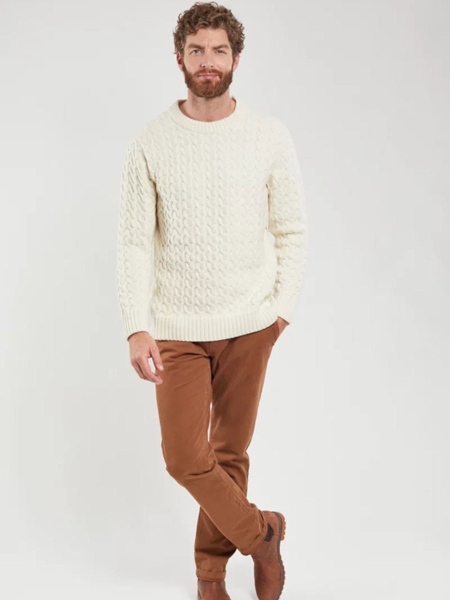 Men Armor Lux Sweaters & Sweatshirts | Cable Knit Sweater Ivory