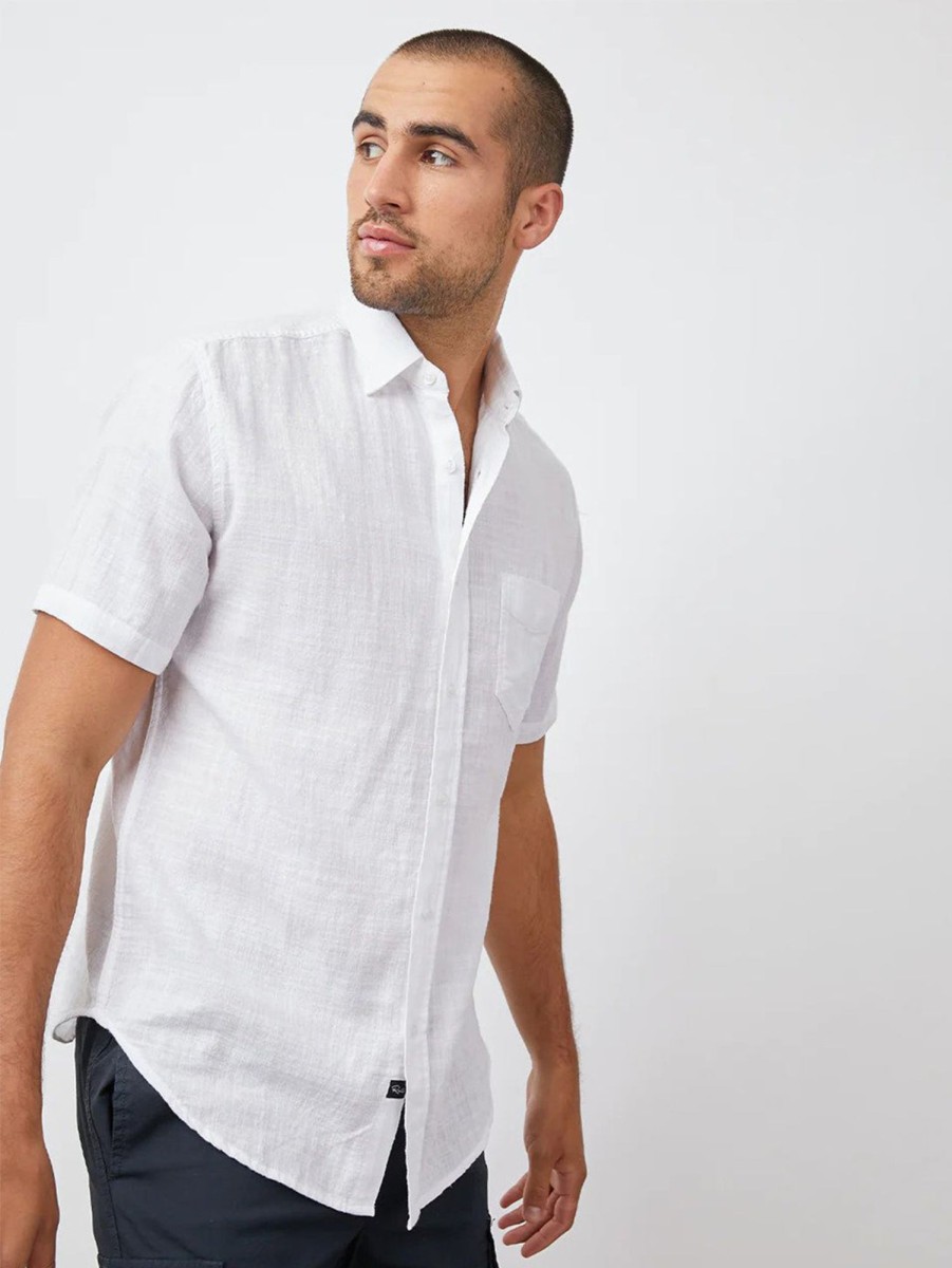 Men Rails Shirts & Polos | Fairfax Short Sleeve Shirt White