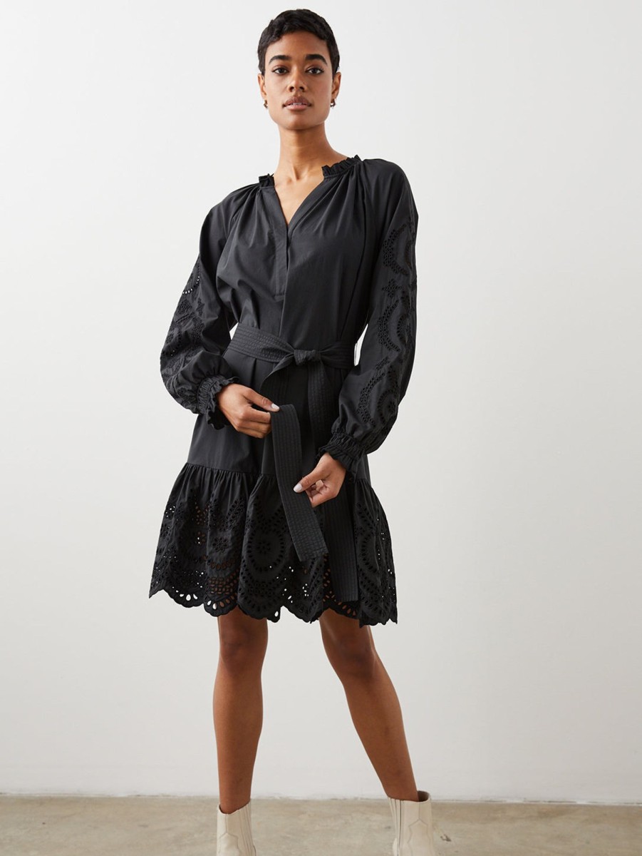 Women Rails Dresses & Jumpsuits | Saylor Eyelet Dress - Black Blk