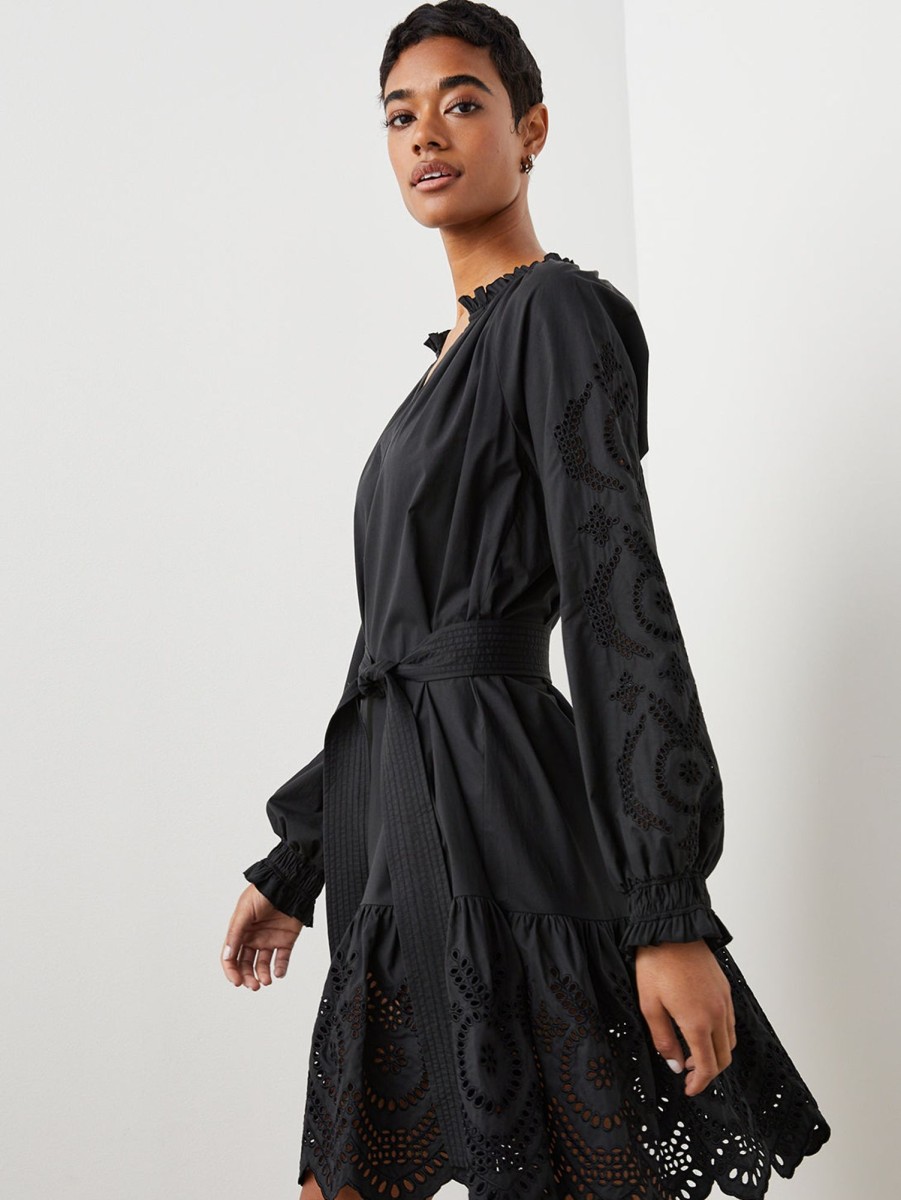 Women Rails Dresses & Jumpsuits | Saylor Eyelet Dress - Black Blk