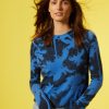 Women AUTUMN CASHMERE Sweaters & Sweatshirts | Inked Palm Crew Sweater - Cosmic Cobalt