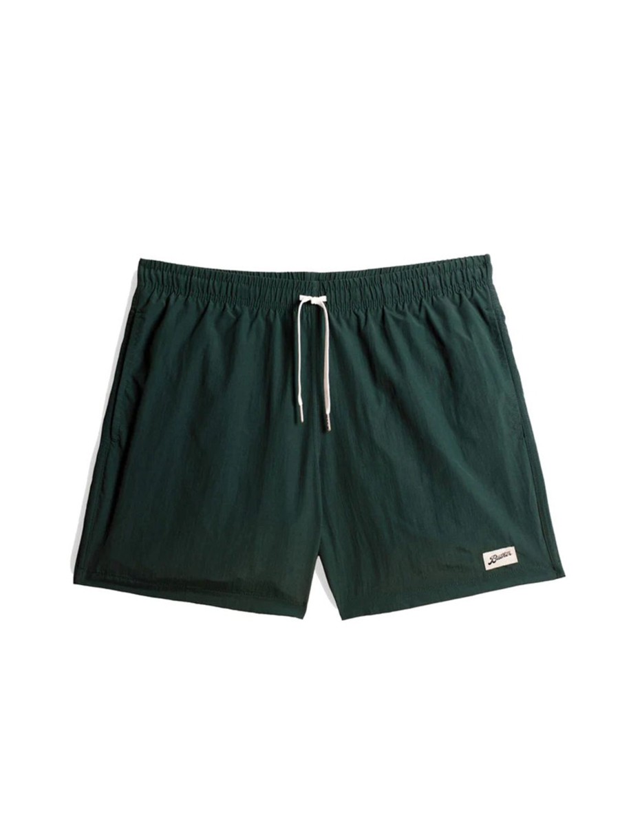 Men BATHER Shorts | Solid Pine Swim Trunk Green