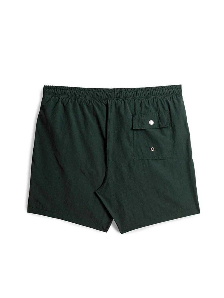 Men BATHER Shorts | Solid Pine Swim Trunk Green