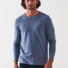 Men Patrick Assaraf T-Shirts | Long Sleeve Iconic Crew Tee Seaport