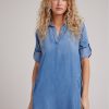 Women Bella Dahl Dresses & Jumpsuits | A-Line Long Sleeve Dress - Medium Ombre Med Ombre