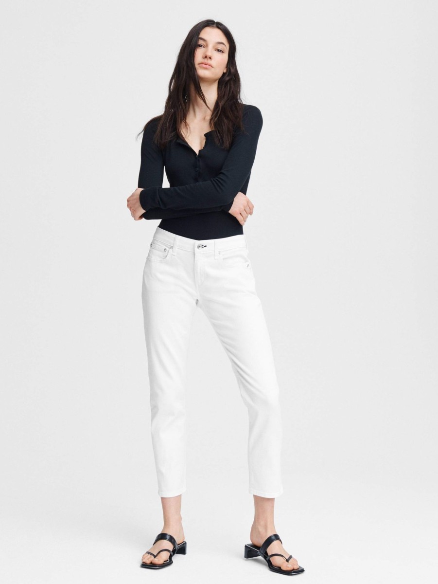 Women RAG + BONE Jeans | Dre Low Slim Boyfriend White