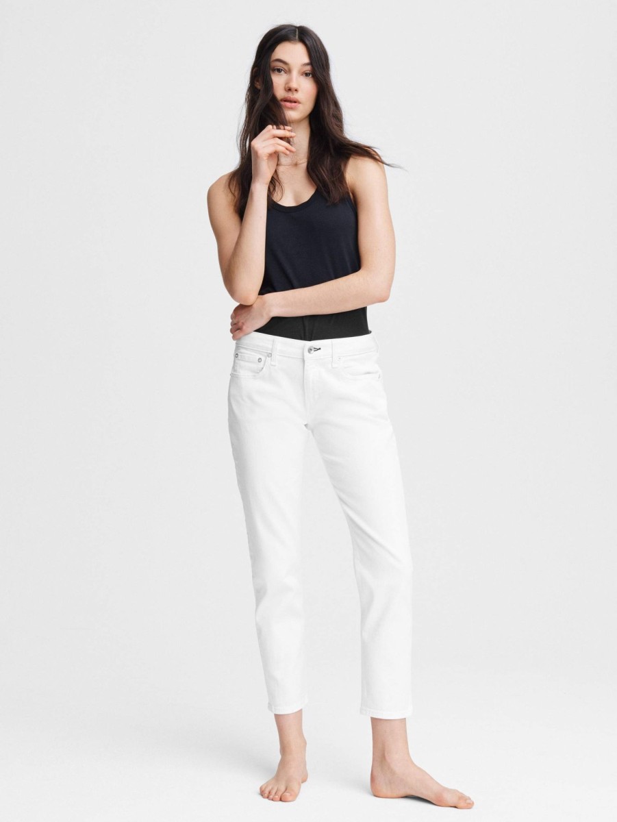 Women RAG + BONE Jeans | Dre Low Slim Boyfriend White