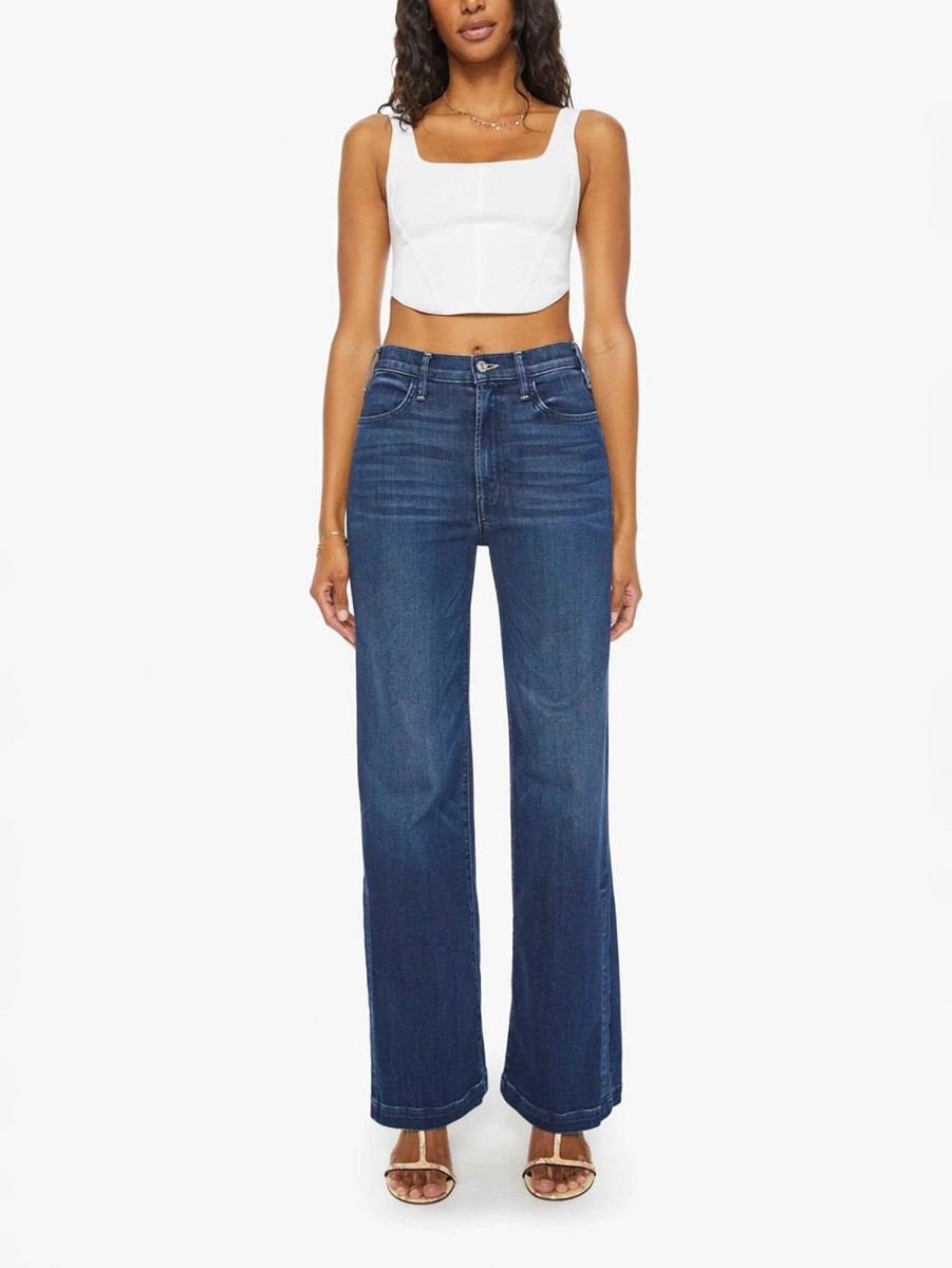 Women Mother Jeans | The Hustler Sidewinder Jean - Tongue And Chic Tic