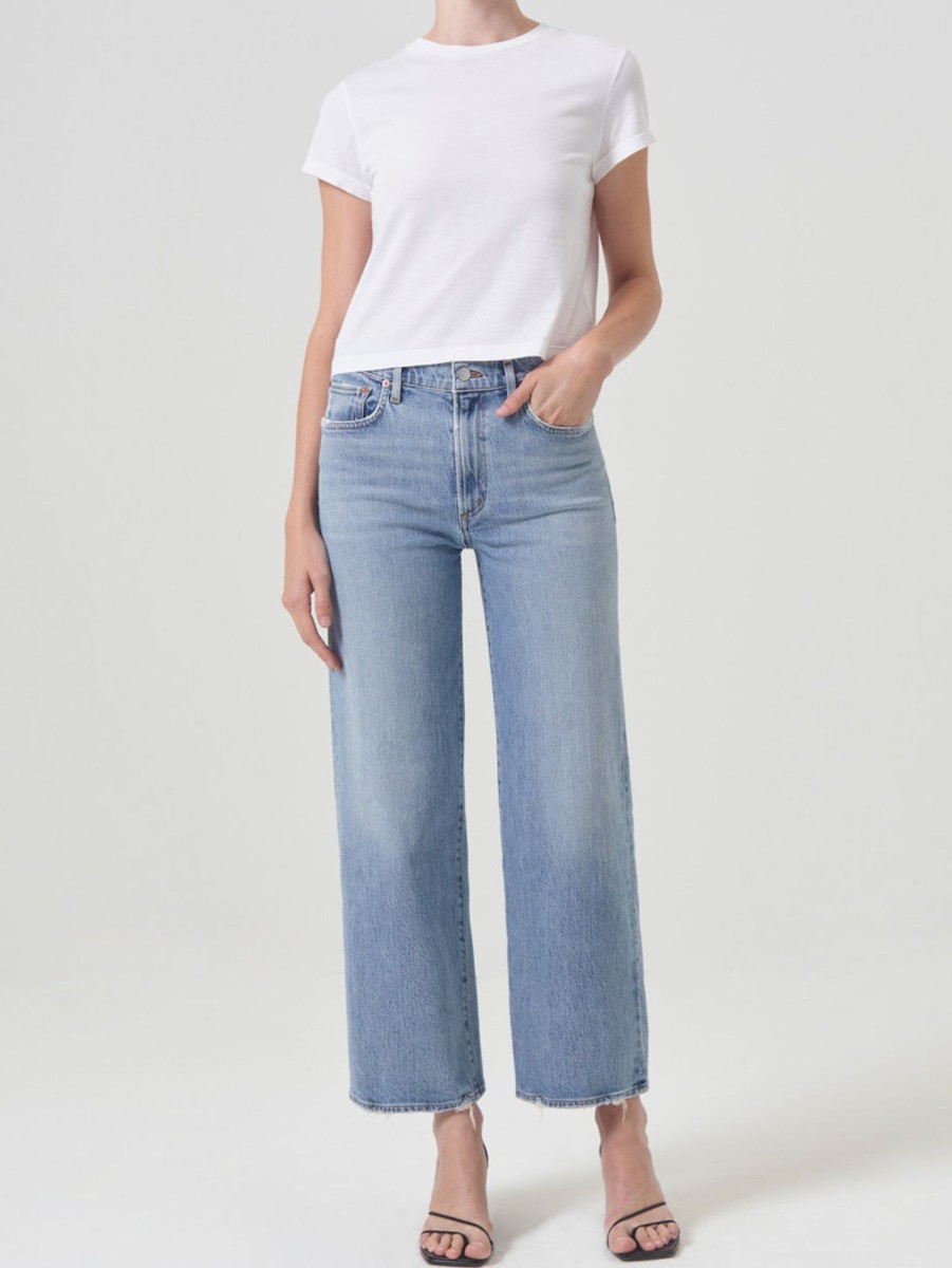 Women AGOLDE Jeans | Harper Mid Rise Stretch Crop Jean Hassel