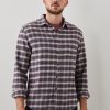 Men Rails Shirts & Polos | Forrest Shirt Melange Dusk Berry