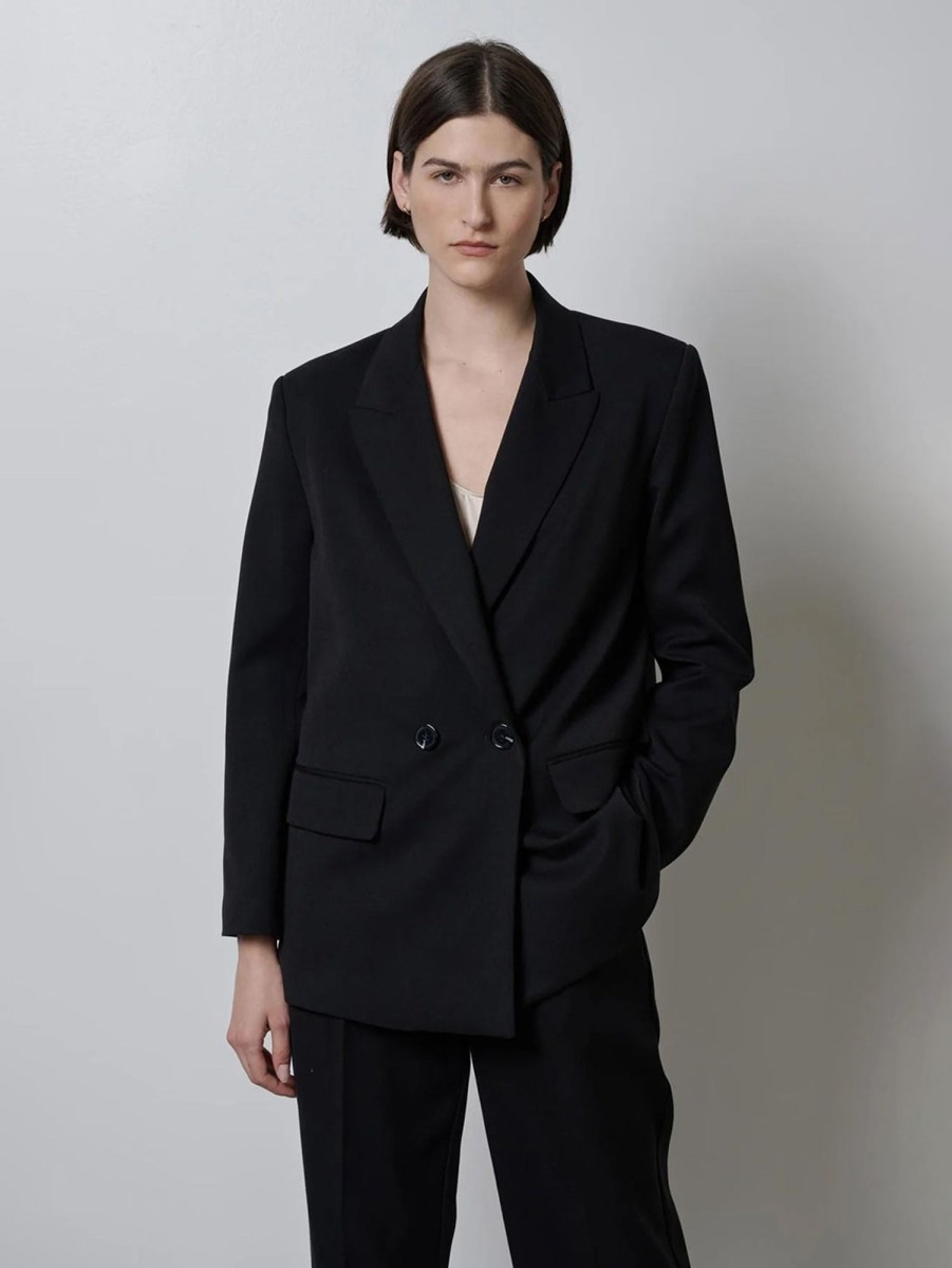 Women Velvet Jackets & Blazers | Fairfax Blazer - Black Blk