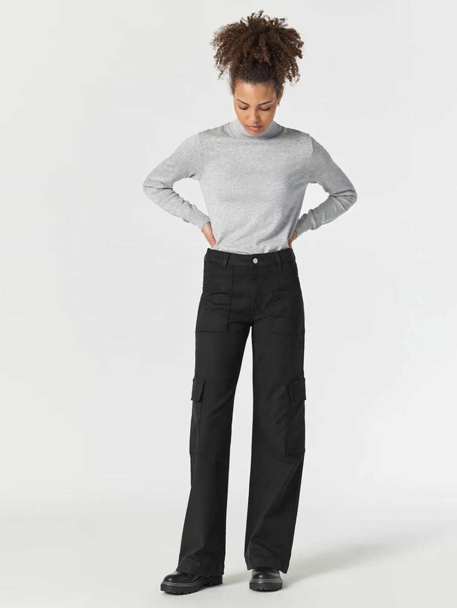 Women Mavi Pants | Alva Cargo Pant Luxe Twill Black