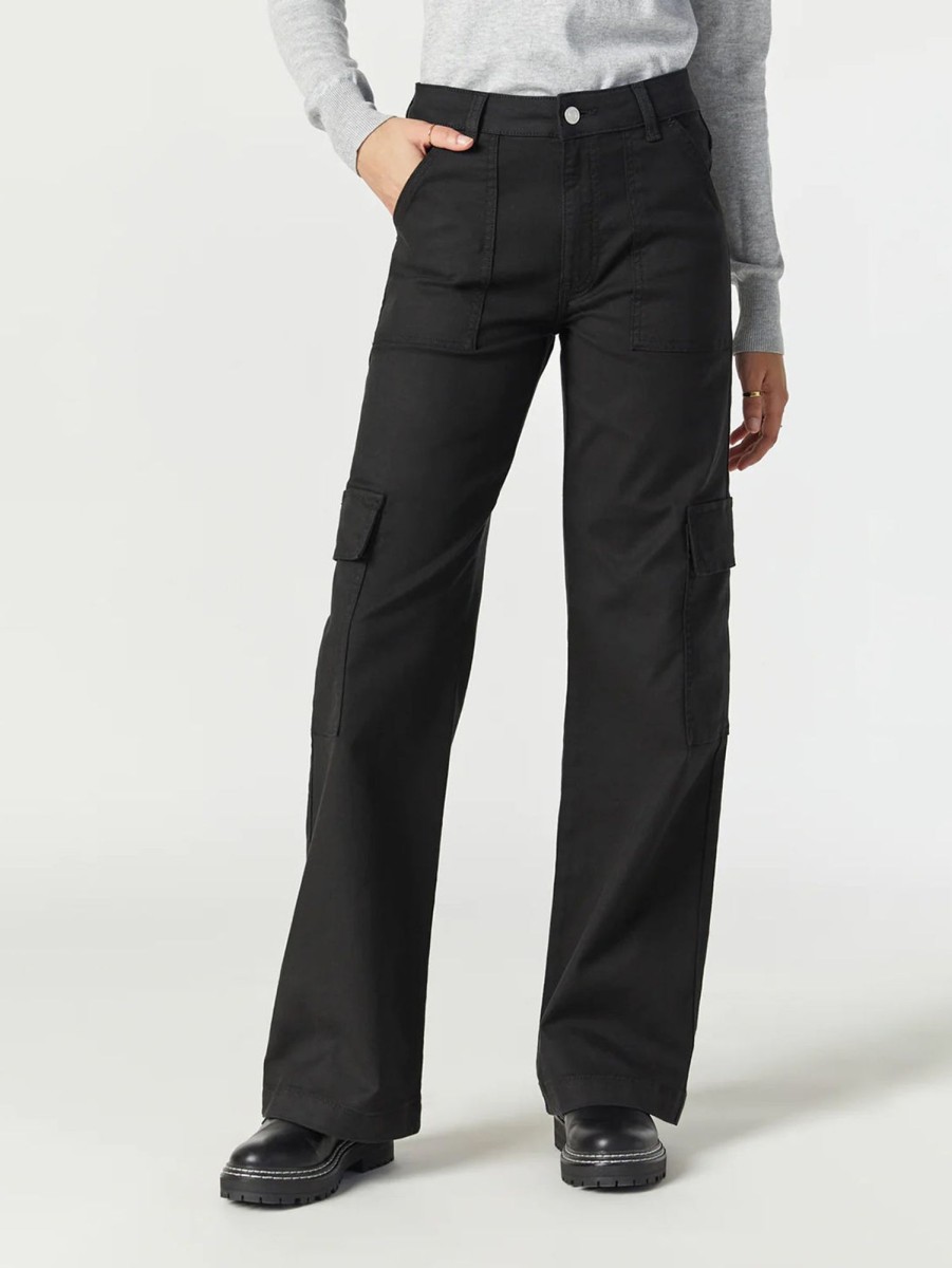 Women Mavi Pants | Alva Cargo Pant Luxe Twill Black