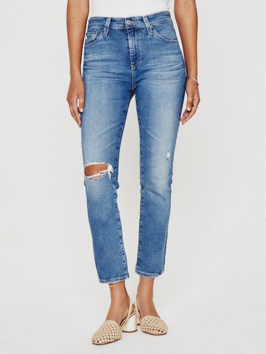 Women AG Jeans Jeans | Mari High Rise Crop Straight Jean 18 Yr Santa Fe