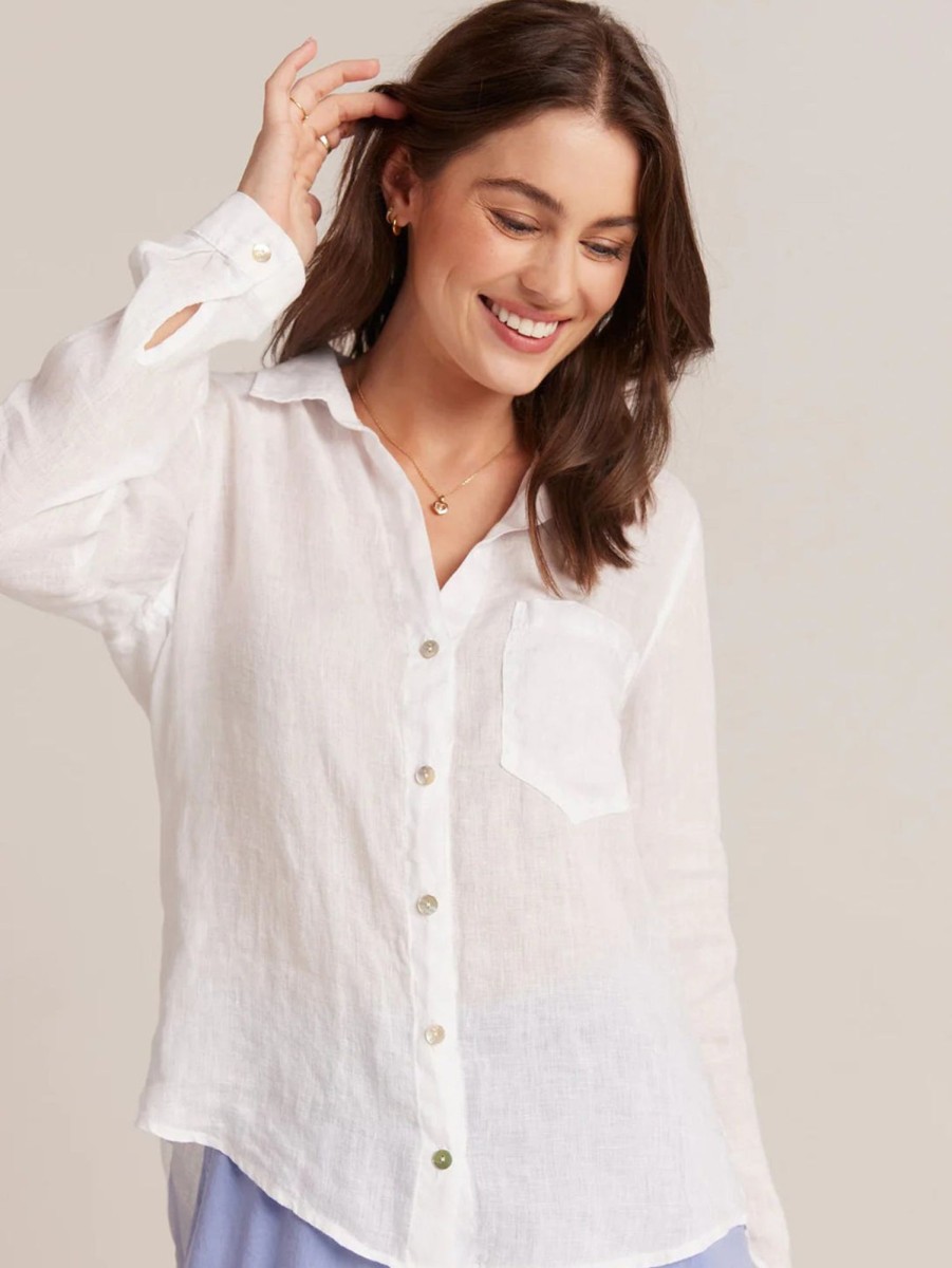 Women Bella Dahl Shirts | Pocket Button Down Shirt White