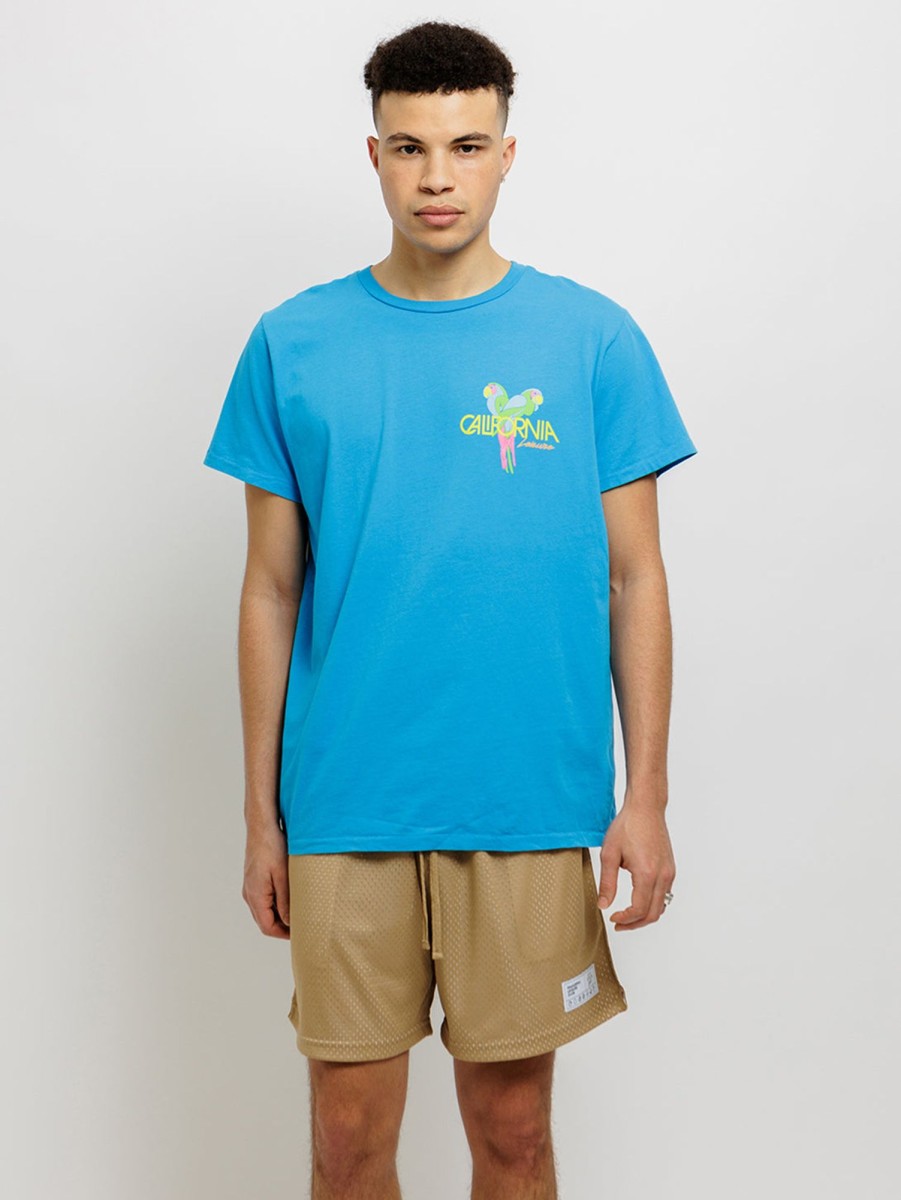 Men PASADENA LEISURE CLUB T-Shirts | Parrots T-Shirt - Faded Electric Blue