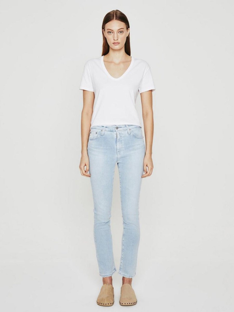 Women AG Jeans Jeans | Mari High Rise Crop Straight Jean- 21 Yr Coastline 21Yr Coastline