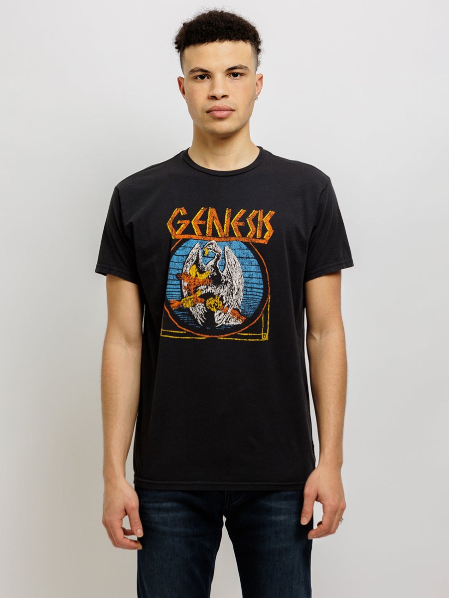 Men Retro Brand Black Label T-Shirts | Genesis Eagle T-Shirt Vintage Black