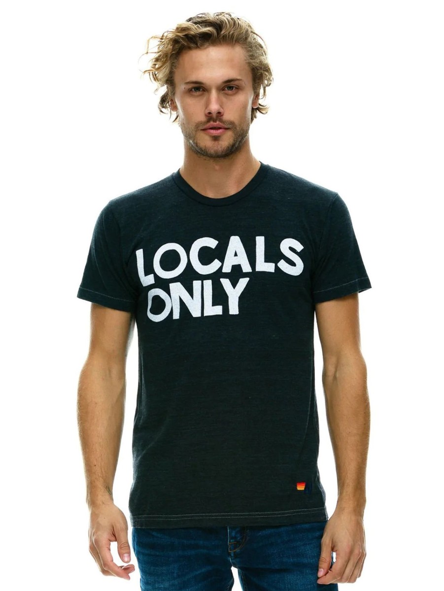 Men AVIATOR NATION T-Shirts | Locals Only T-Shirt Charcoal