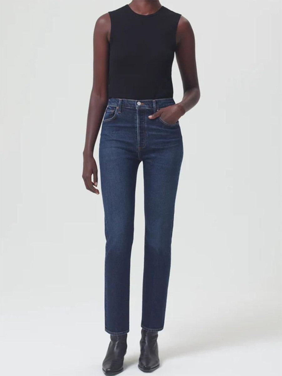 Women AGOLDE Jeans | Riley High Rise Straight Long Jean - In Divided