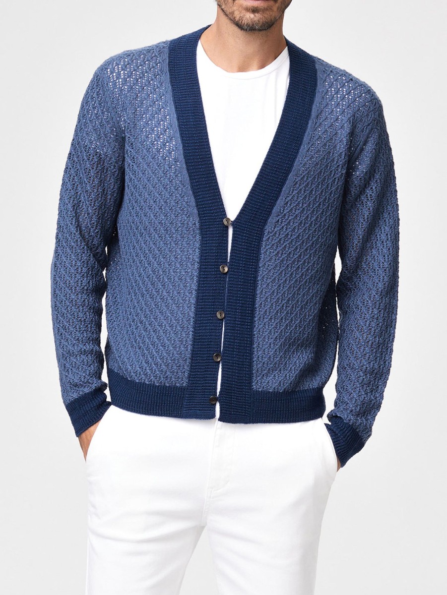 Men Paige Sweaters & Sweatshirts | Hewson Cardigan Lagoon Mist