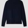 Men SAVE KHAKI Tops | Long Sleeve Jersey Henley Navy