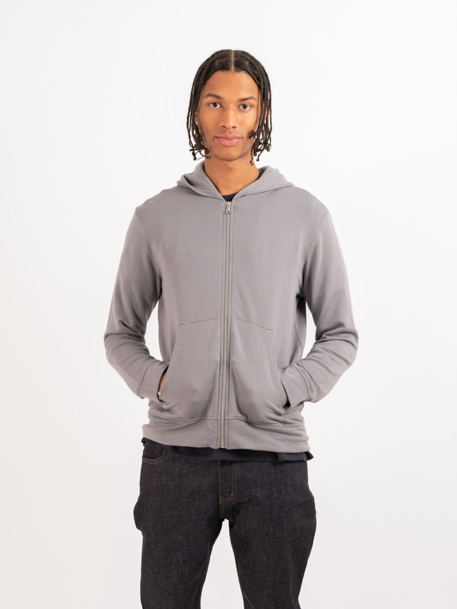 Men Velvet Sweaters & Sweatshirts | Rodan Luxe Fleece Hoodie Haze