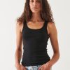 Women Patrick Assaraf Tank Tops | Rib Scoop Tank Top