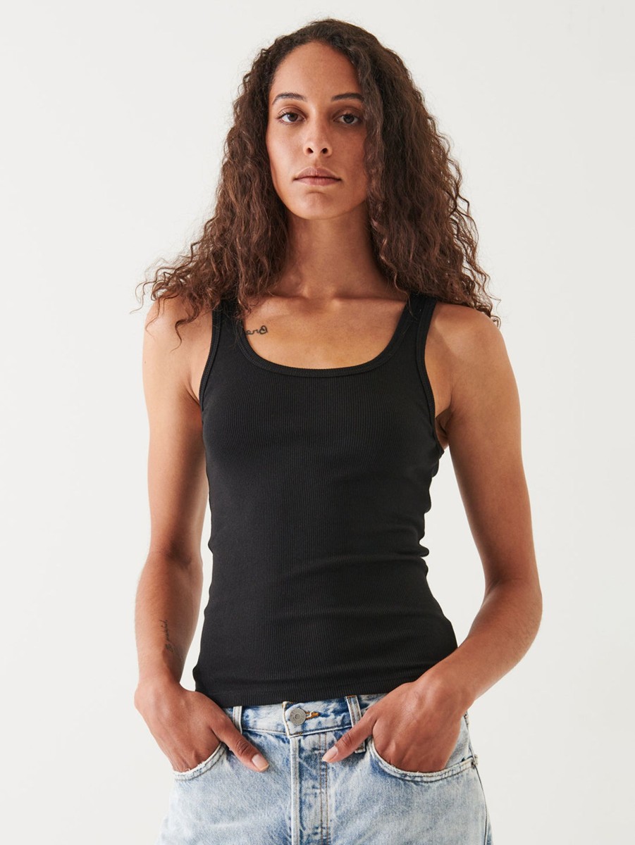 Women Patrick Assaraf Tank Tops | Rib Scoop Tank Top