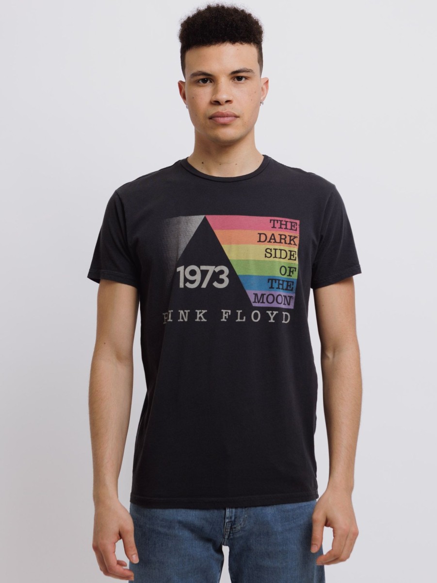 Men Retro Brand Black Label T-Shirts | Pink Floyd 1973 Tee Vintage Black