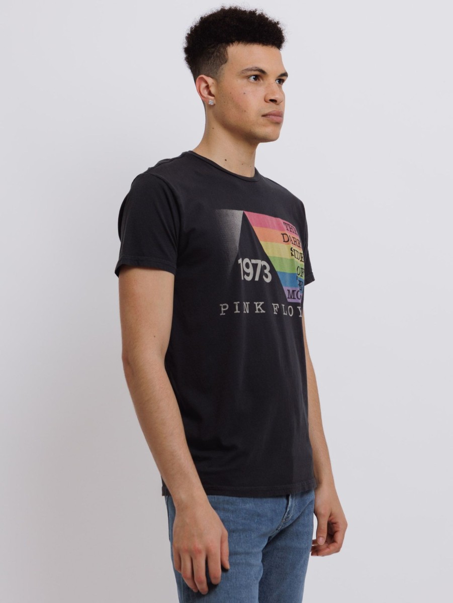 Men Retro Brand Black Label T-Shirts | Pink Floyd 1973 Tee Vintage Black