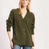 Women Patrick Assaraf Sweaters & Sweatshirts | Button Cardigan Moss