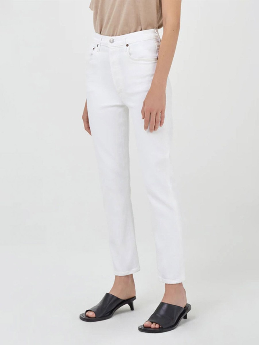 Women AGOLDE Jeans | Riley High Rise Crop Straight Jean Whip