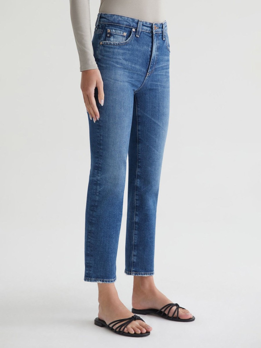 Women AG Jeans Jeans | Saige Straight Crop Jean Ed Alibi Destruct