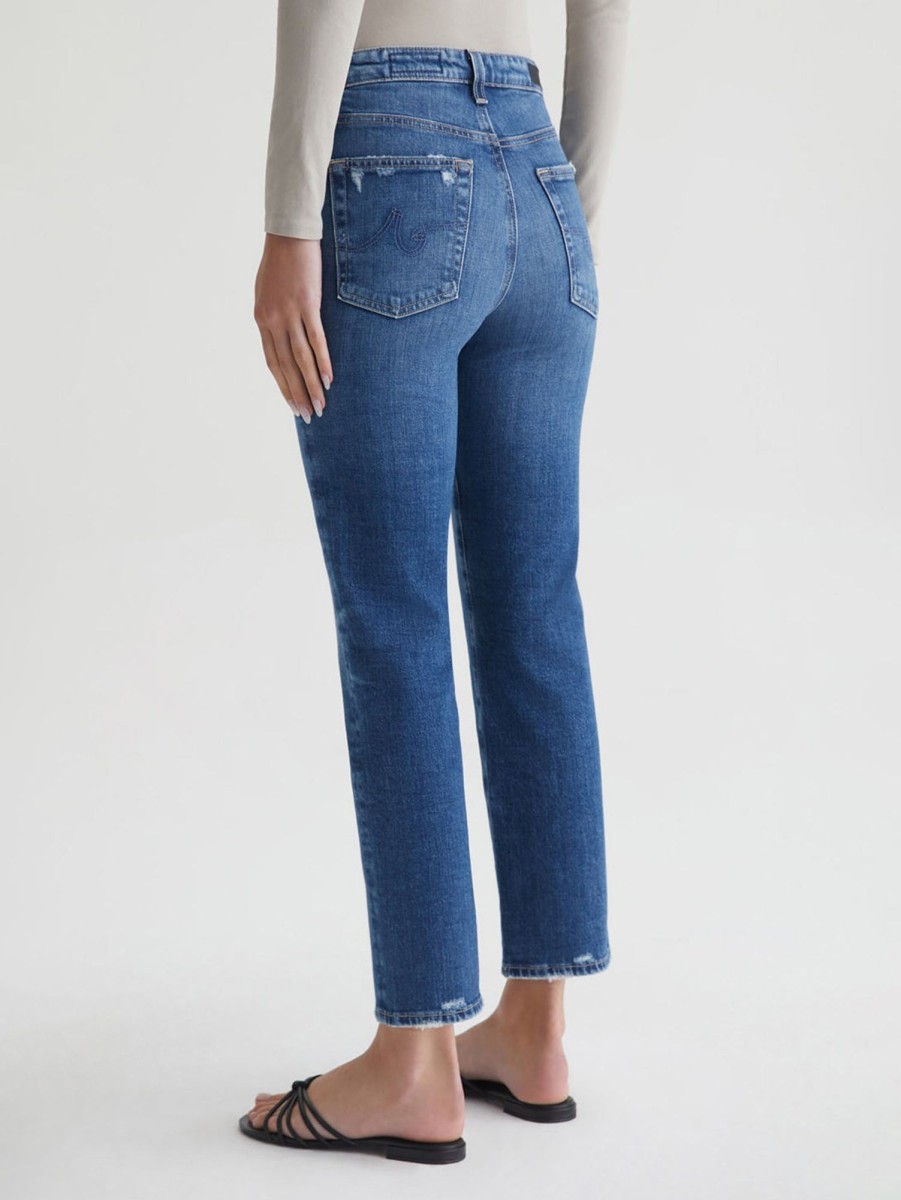 Women AG Jeans Jeans | Saige Straight Crop Jean Ed Alibi Destruct