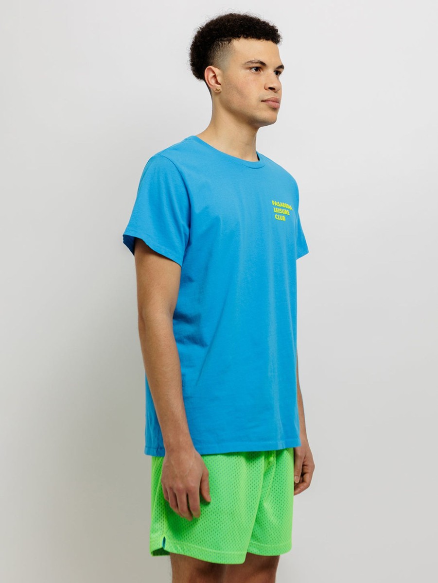 Men PASADENA LEISURE CLUB T-Shirts | Puff Logo T-Shirt Electric Blue