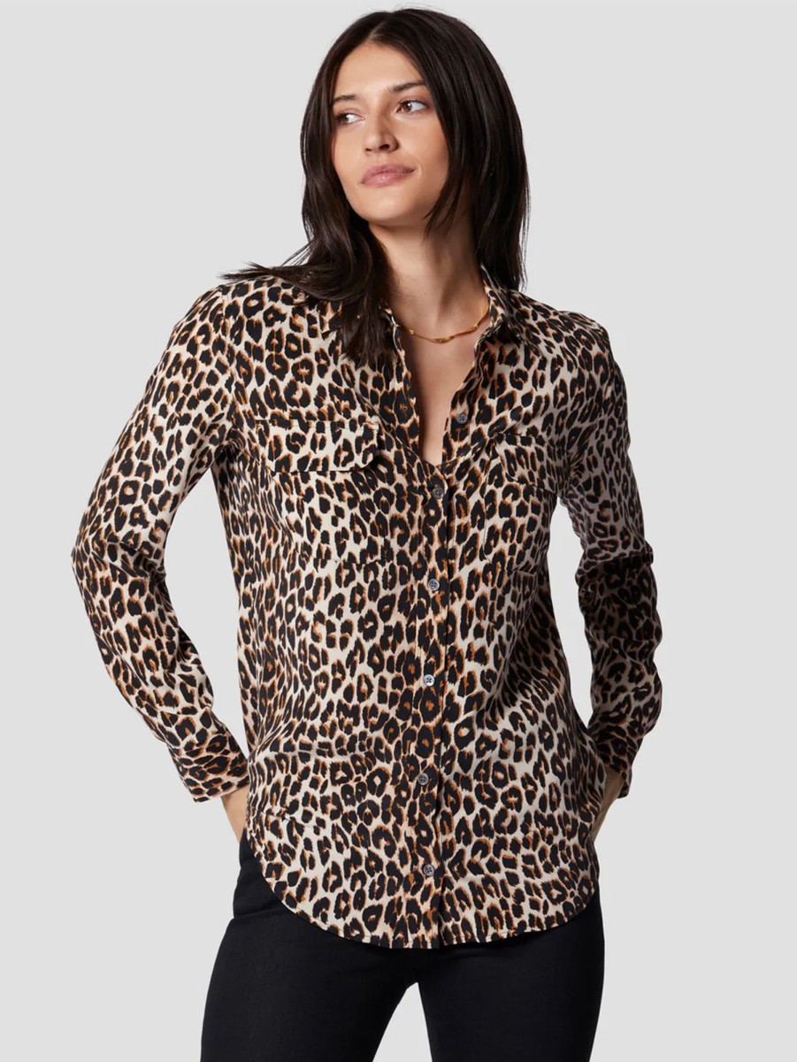 Women Equipment Shirts | Slim Signature Leopard Shirt Natural