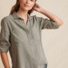 Women Bella Dahl Shirts | Split Back Button Down Shirt Army