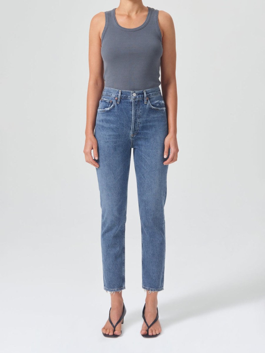 Women AGOLDE Jeans | Riley High Rise Crop Straight Leg Jean Frequency