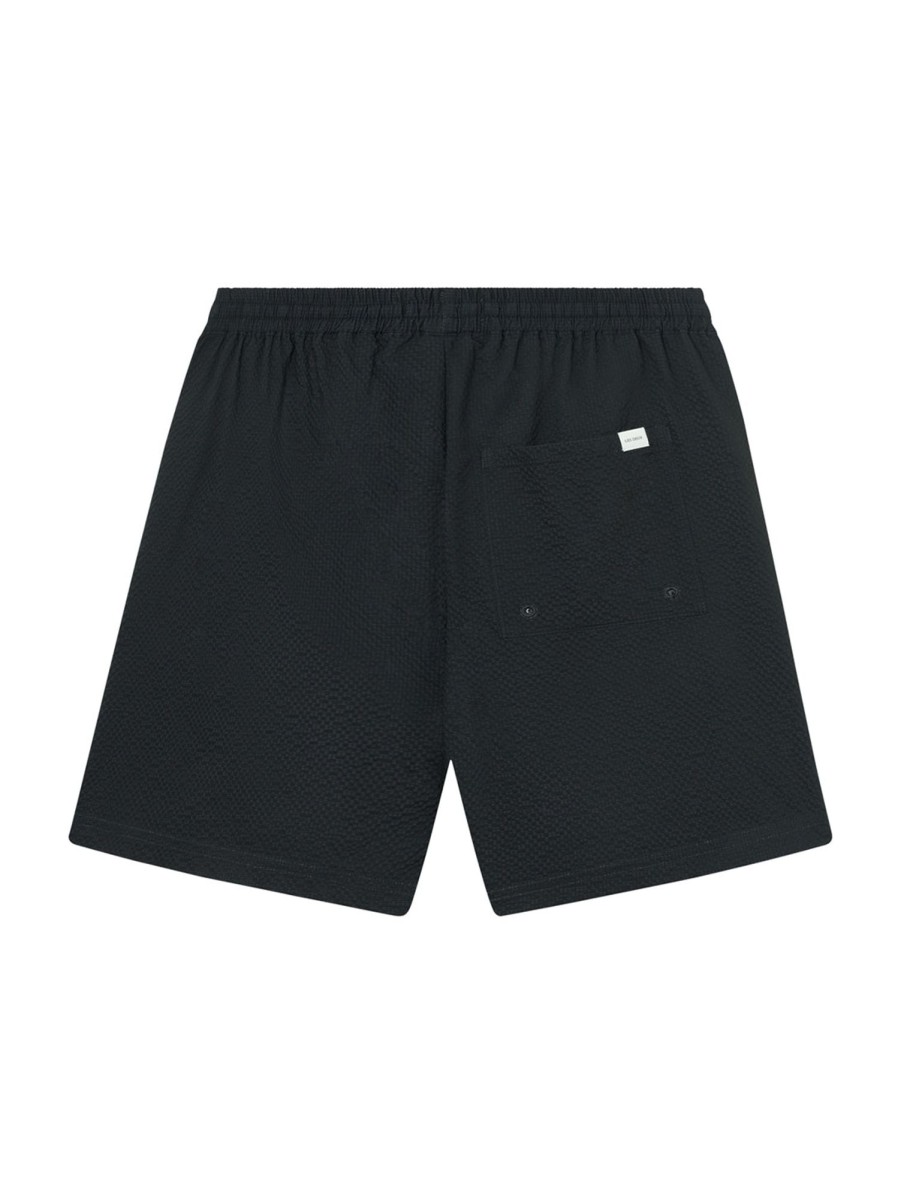 Men LES DEUX Shorts | Stan Seersucker 2.0 Swim Shorts Dark Navy