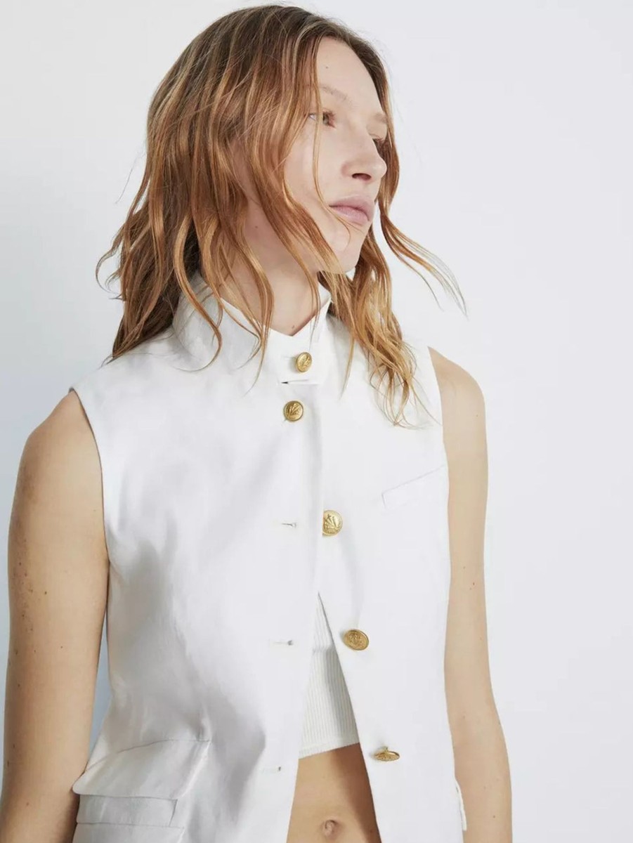 Women RAG + BONE Jackets & Blazers | Slade Vest White