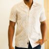 Men Benson Shirts & Polos | Malibu Short Sleeve Linen Shirt Taupe Tiles