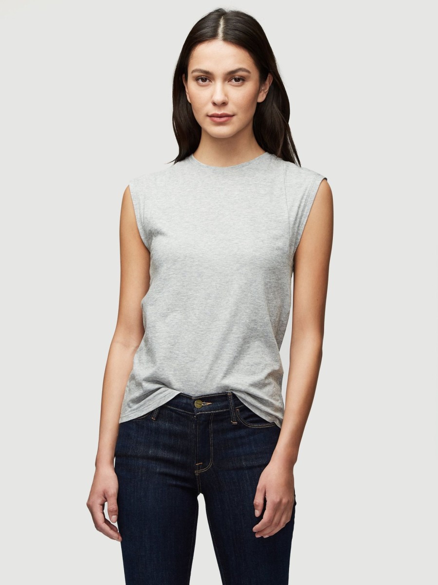 Women FRAME T-Shirts | Le Mid Rise Muscle T-Shirt Gris